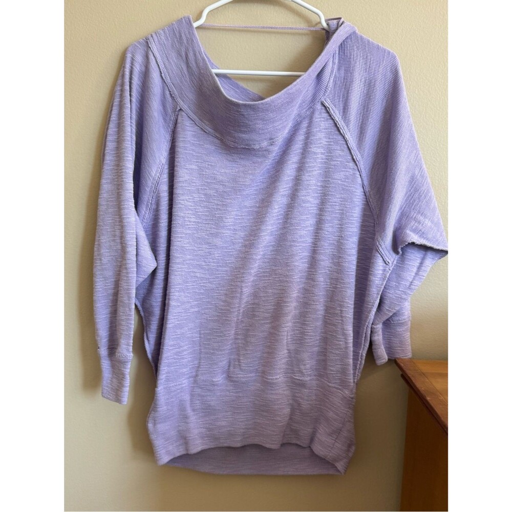 Free People We The Free Lilac Off the Shoulder Oversized Sweater XS
